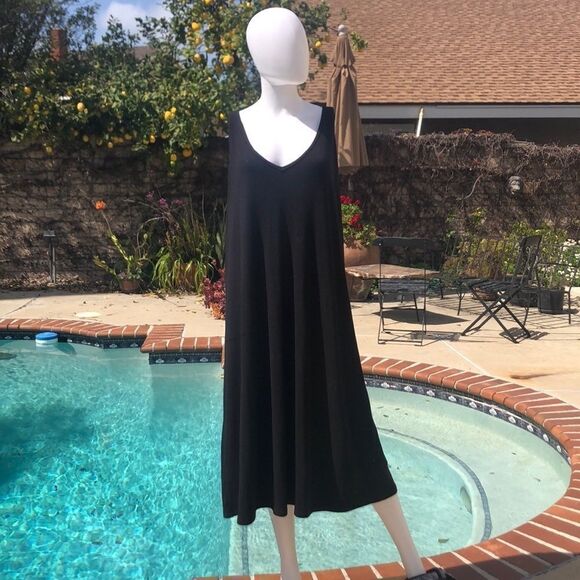 Sejour Black Cross Back Tank Dress Sz 0X - Picture 3 of 8